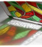 Leaves Stained Glass Suncatcher Handmade Bordered - Image 3
