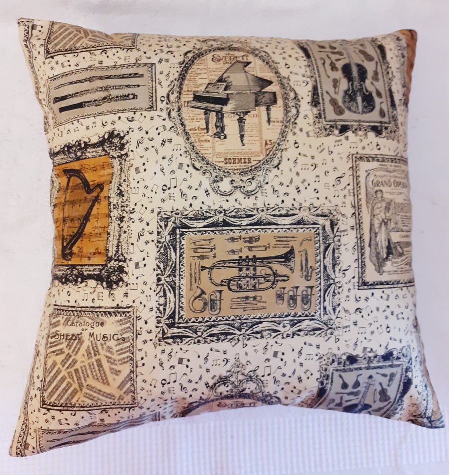 music and musical instruments cushion pillow
