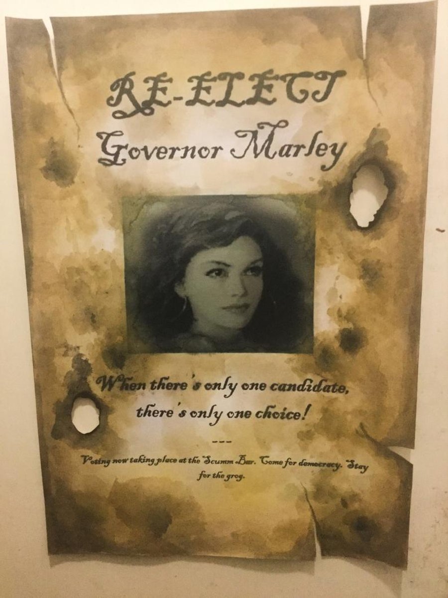 Monkey Island - Re-Elect Governor Marley Campaign Poster Decoration Prop