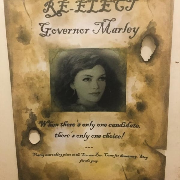 Monkey Island - Re-Elect Governor Marley Campaign Poster Decoration Prop