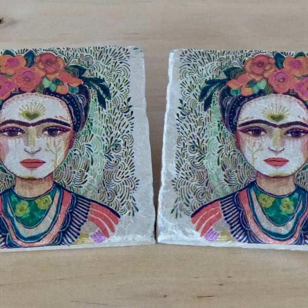 Marble 'Frida Kahlo' Coasters