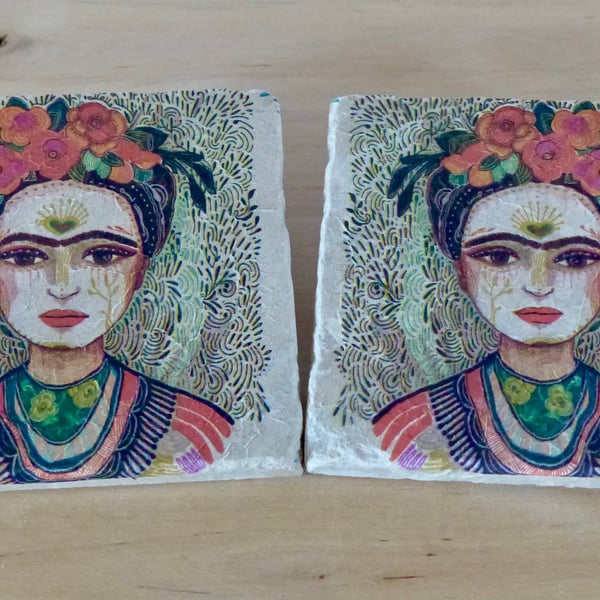 Marble 'Frida Kahlo' Coasters