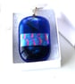 Dichroic Glass Pendant 271 Deep Blue Handmade with silver plated chain - Image 3