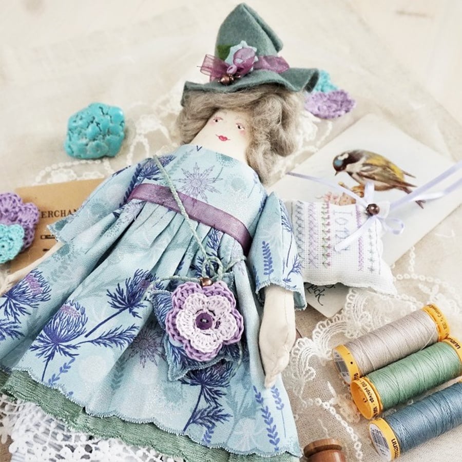 Iona,  A Little Lancashire Winter Witch Doll