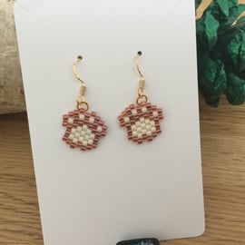 Beaded Dog Paw Print Earrings