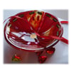 Fused Glass Bowl Round 13.5cm red Gold Dichroic 040