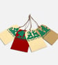 Handmade Christmas Gift Tags, Slide In Message Tags, Red Set of 4 - Image 4