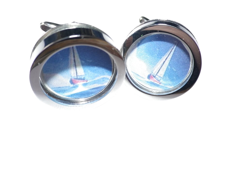 Rough Seas cufflinks, free shipping, gift wrapped, great image,Ref  9741