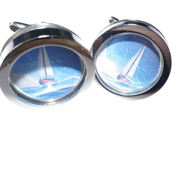 Rough Seas cufflinks, free shipping, gift wrapped, great image,Ref  9741