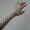  Lace long fingerless gloves cream