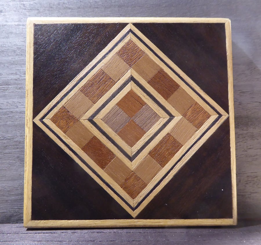 Wood veneer coaster