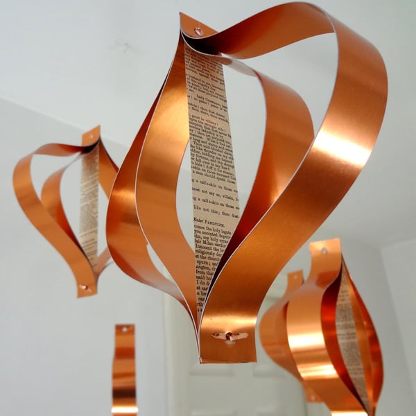 Large Copper Baubles, Geometric Hanging Decorations