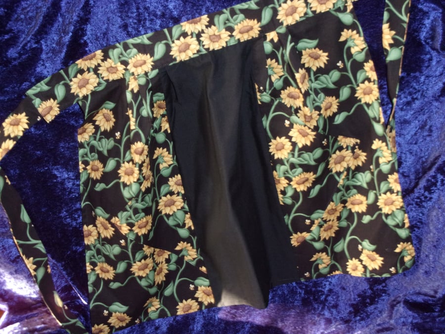 REDUCED PRICE Three Panel Apron with Sunflowers
