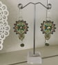Beautiful Delicate Macrame Beaded Earrings, lace, boho, chic, classy - Image 2