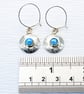 Round contemporary handmade opal earrings, drop earrings, choice of stones, sml. - Image 3