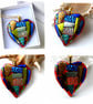 Patchwork Heart Dichroic Fused Glass Pendant Colour Choice Valentine - Image 5