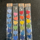 Handmade needle felted heart garland