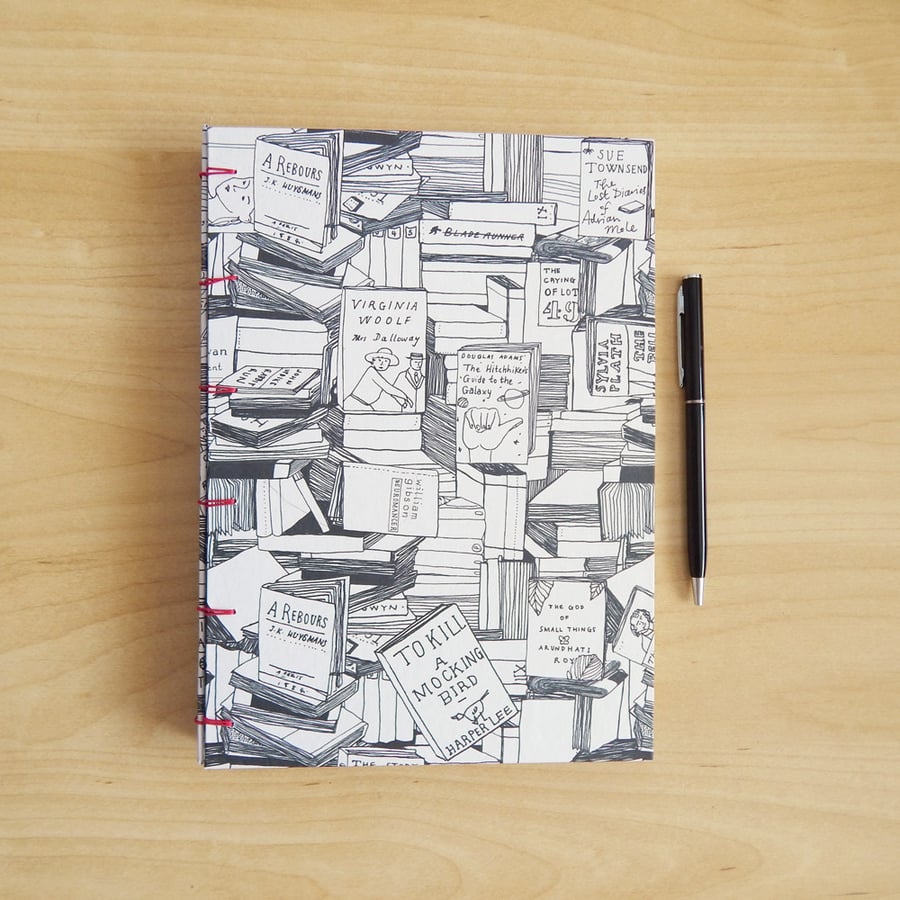A5 Black and White Sketchbook Journal. Bookshop design covers. 