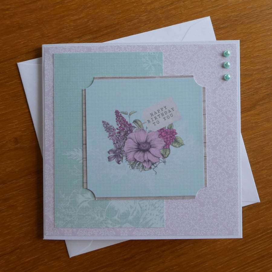 Happy Birthday Card - Floral