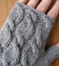  Grey fingerless gloves  wrist warmers - Image 2