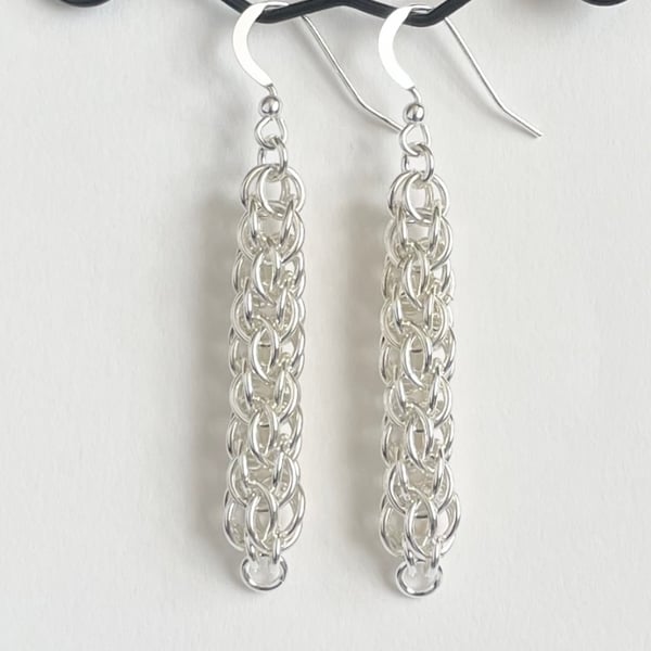 Sterling Silver Chainmaille Earrings