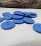 Flat Plain Bright Blue Buttons 20mm 24 pieces - Image 1