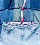 Denim patchwork half & half skirt - Bohemian style  - Image 5