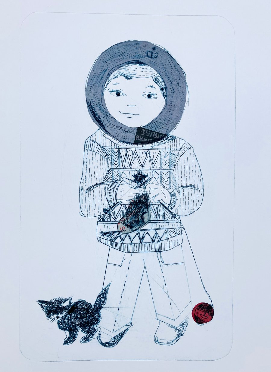 Humber Keel Sailor and Cat