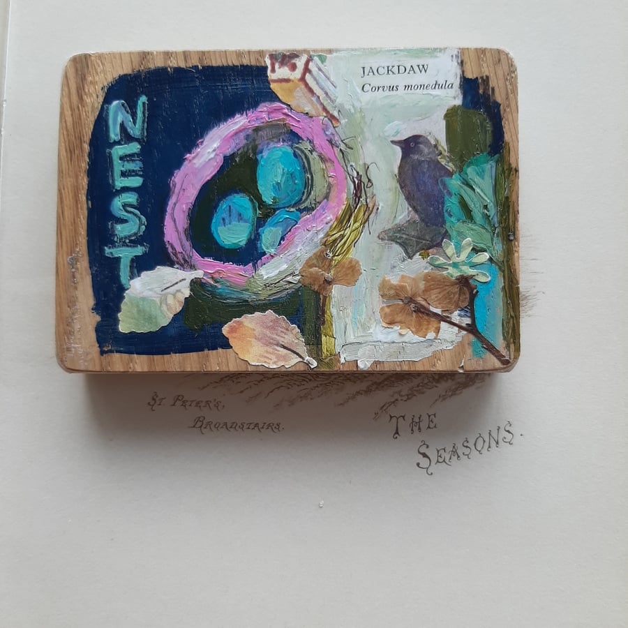 'Nest' A small mixed media painting 