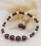 Earrings & Bracelet Set - Elderberry & White Jewellery Set - Bridal Jewellery  - Image 4