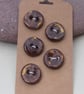 5 Small Round Dark Copper Ceramic Buttons - Image 5