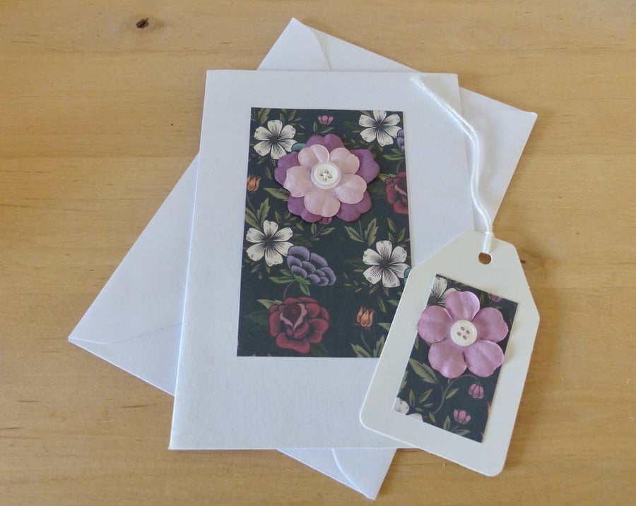A6 'Flower' Card & Gift Tag