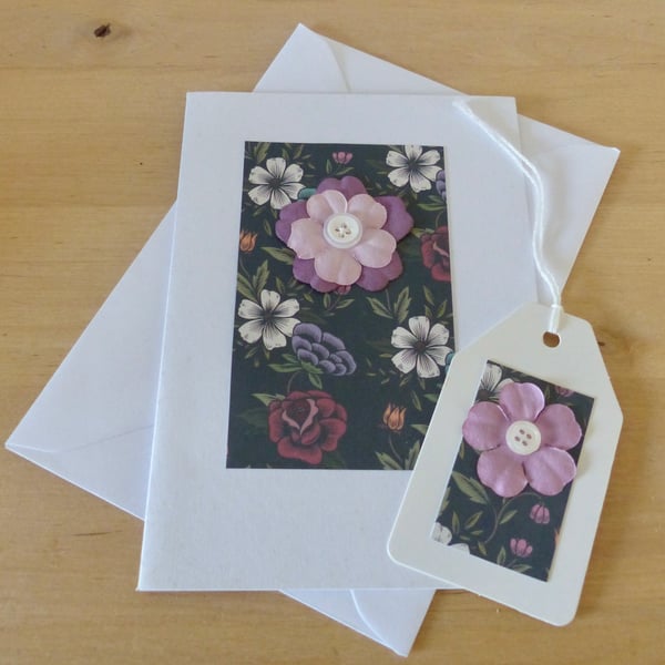 A6 'Flower' Card & Gift Tag