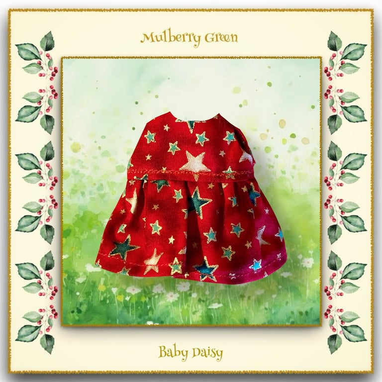 Christmas Stars Dress for Baby Daisy 