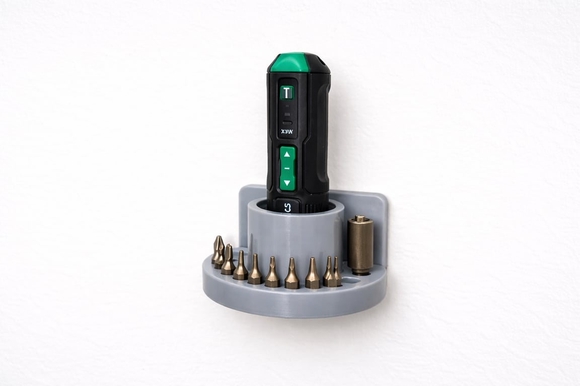 Electric Screwdriver Wall Mount Holder - Multi-Colour - Bit Storage Organiser
