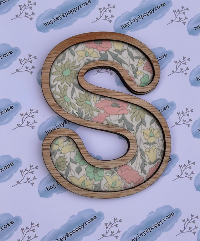 10cm Liberty Fabric & Maplewood Letters