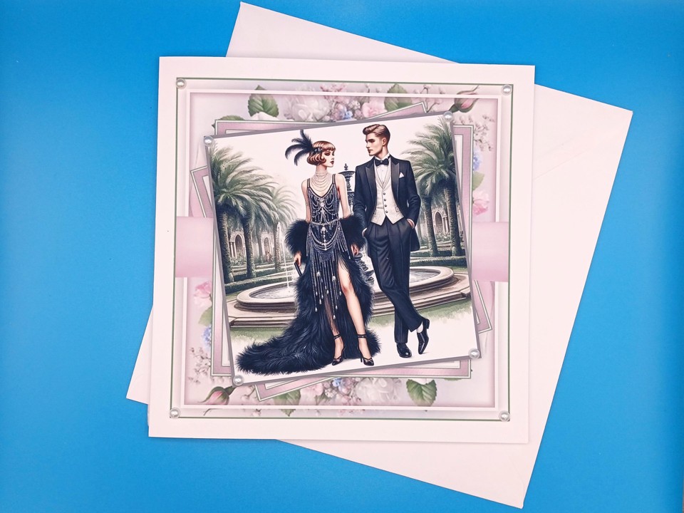 Art Deco Anniversary Card, Large 