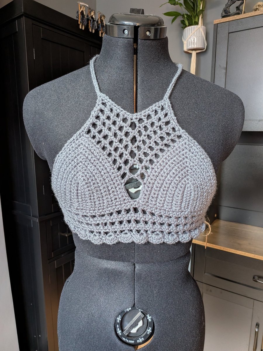 XS handmade crochet halter neck bralette top