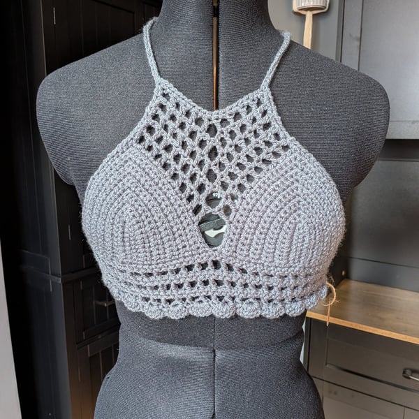 XS handmade crochet halter neck bralette top