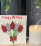 Stunning handmade quilled red flowers card - Image 1