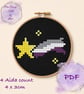 Asexual pride counted cross stitch pattern Emailed pdf