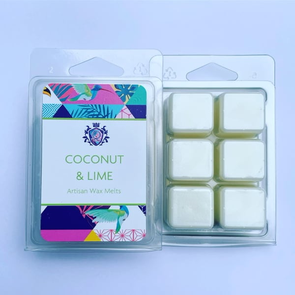 "Coconut & Lime" wax melts clamshell Vegan friendly home fragrance