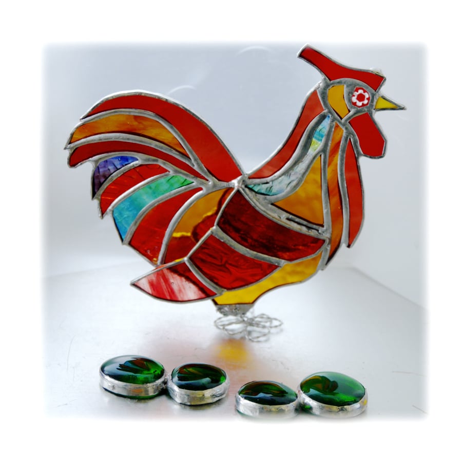 Rooster Stained Glass Ornament Cockerel Richard Xl