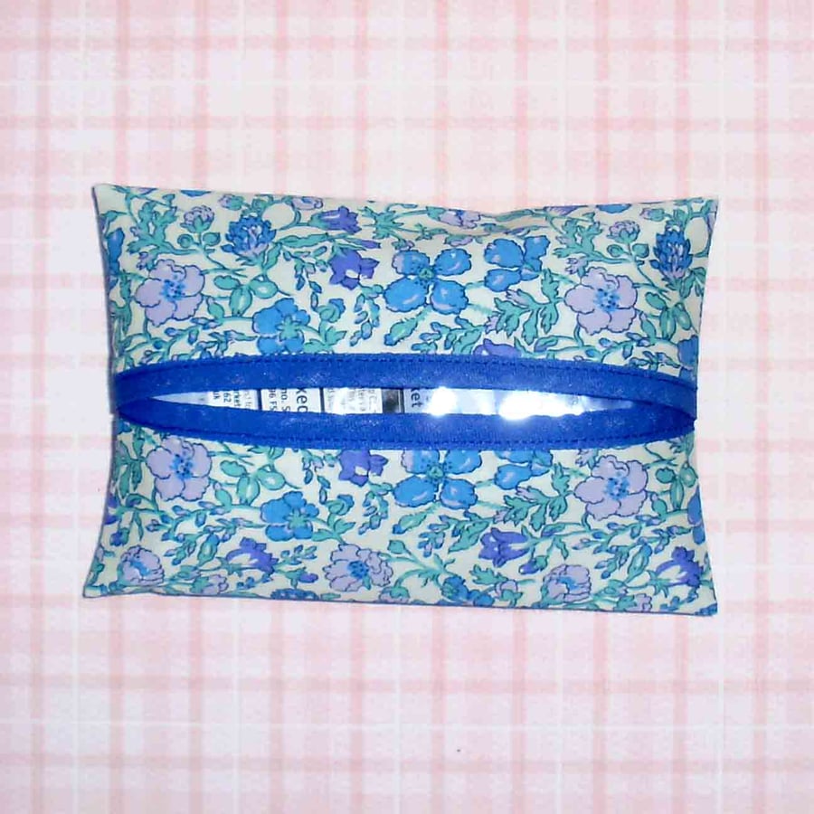 Pocket tissue holder - Liberty print Blue