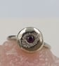 Sterling Silver Ruby Ring – Molten Texture – July Birthstone - Size O - Image 10