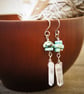 Quartz, Turquoise and Sterling Silver Earrings - Image 3