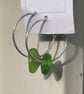 seaglass silver hoop earrings