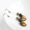 Golden Brown Earrings - Coffee Dangly Earrings - Drop Earring - Jewellery