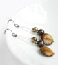 Golden Brown Earrings - Coffee Dangly Earrings - Drop Earring - Jewellery - Image 1