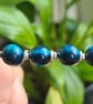 Handmade 925 Silver & Turquoise Blue Tiger Eye Pendant Necklace with Chain Gift  - Image 4